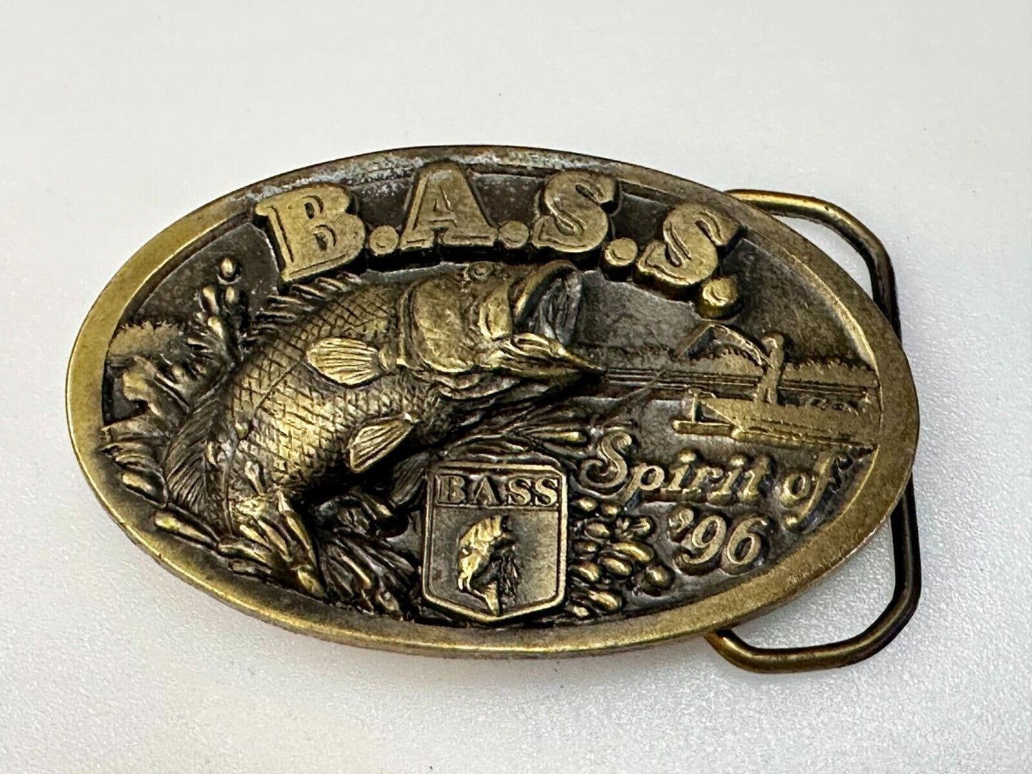 Bass Anglers Sportsman Society Spirit of 76 Bicentennial Fishing Belt Buckle