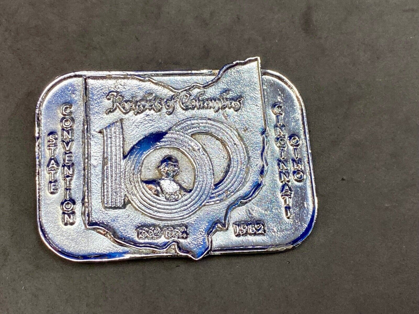 Vintage 1982 Knights Of Columbus 100 Year Celebration Convention Belt Buckle
