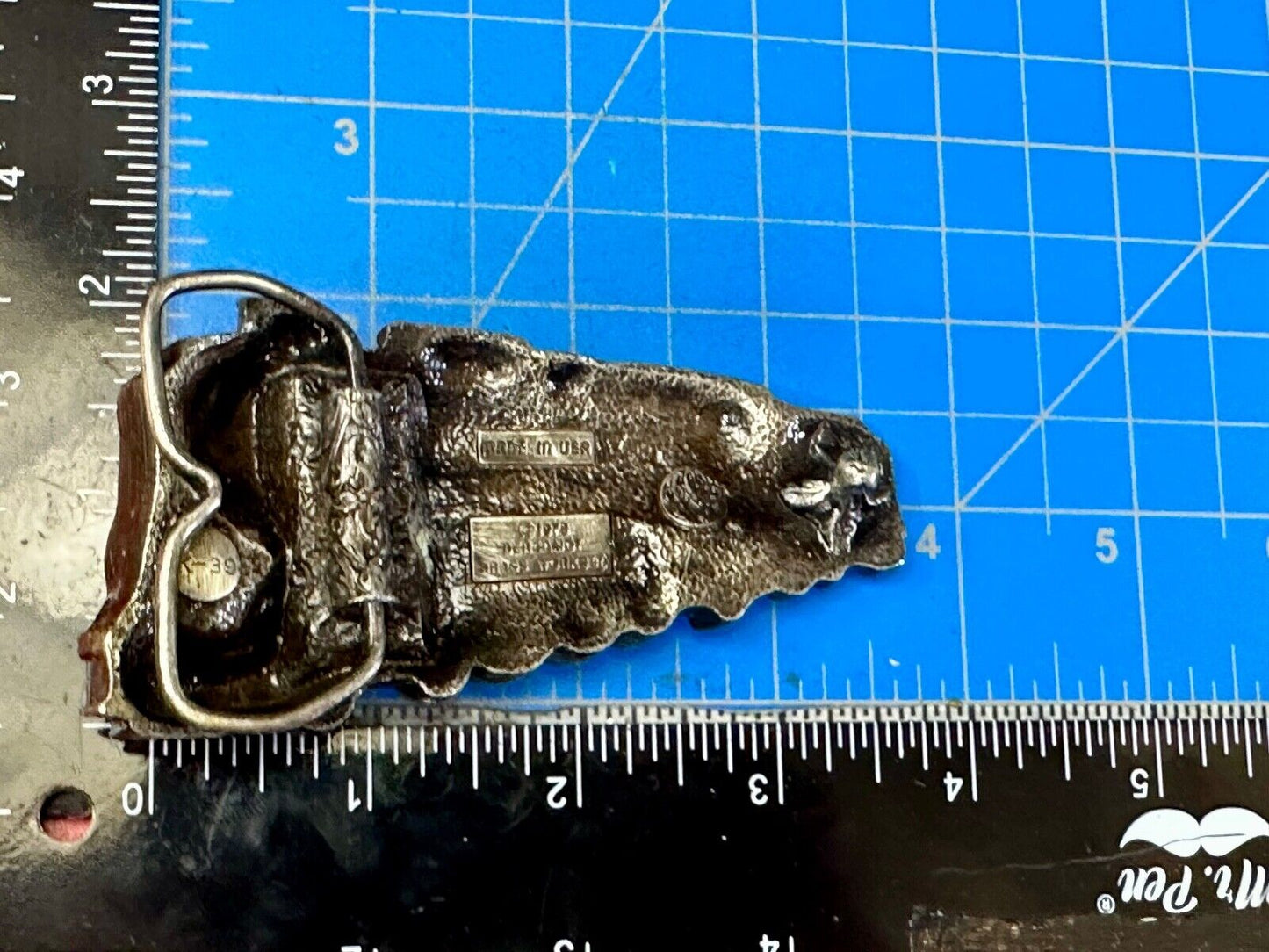 Train Steam Locomotive #1002 Vintage 1978 Cutout RR Bergamot Belt Buckle
