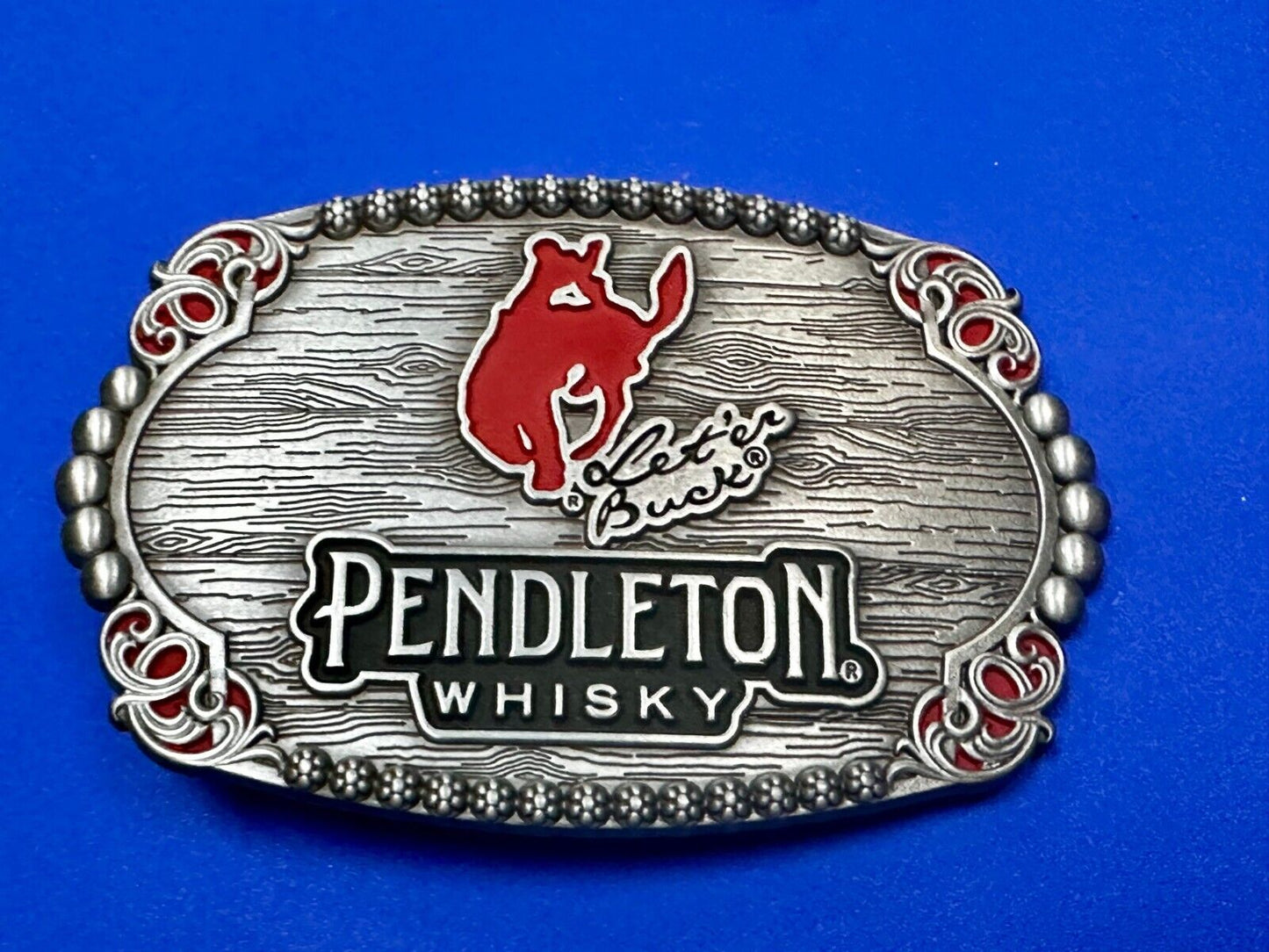 2023 Pendleton whiskey Let'er Buck Rodeo Cowboy Montana Silversmiths Belt Buckle