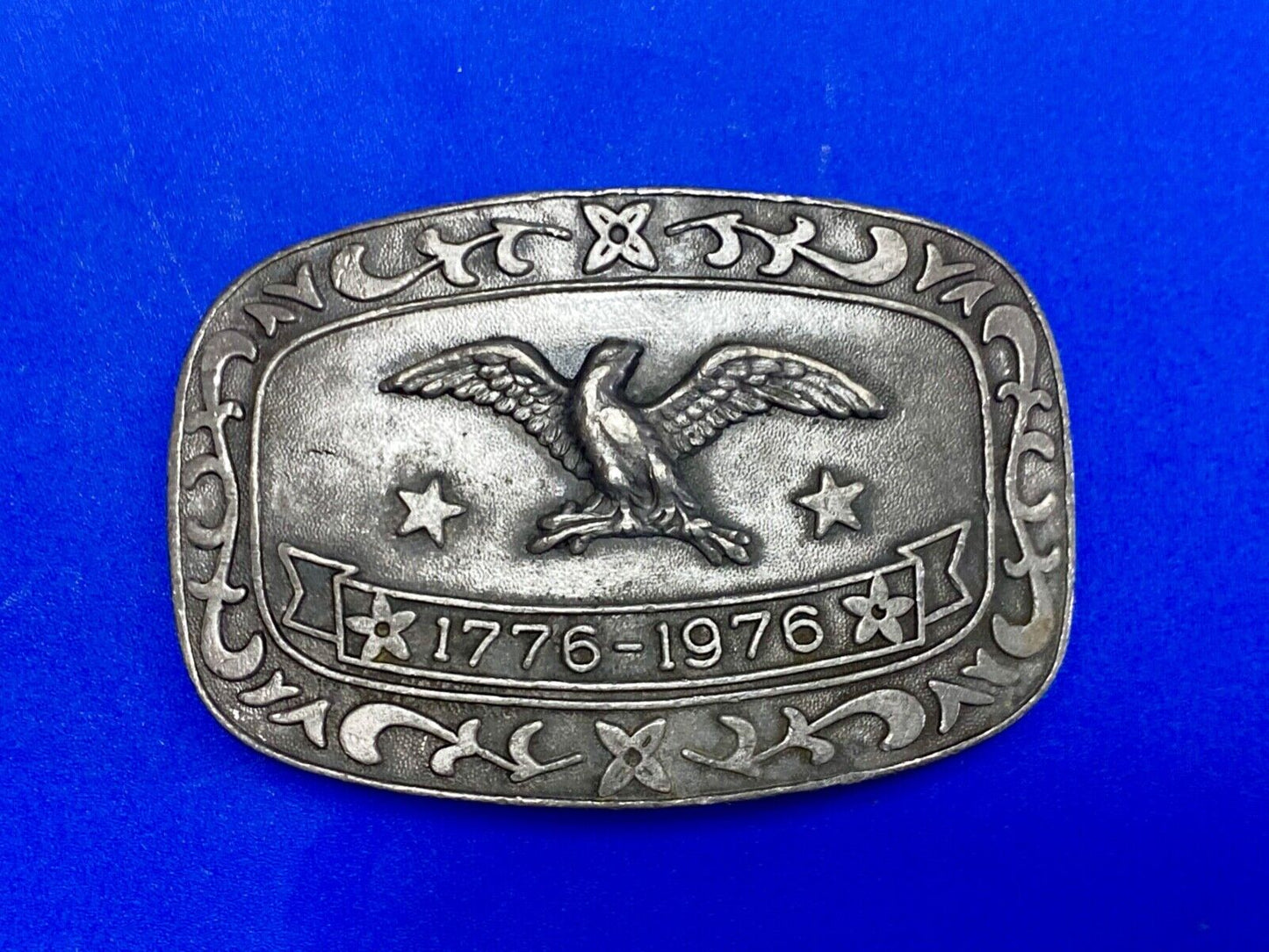 Bicentennial Celebration Patriotic repaired belt buckle by Celebrity