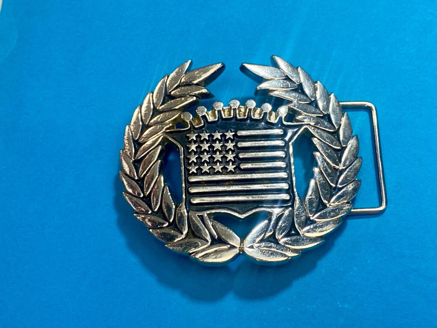 Vintage Cadillac Emblem Flag Large Belt Buckle by Famous Stars and Straps