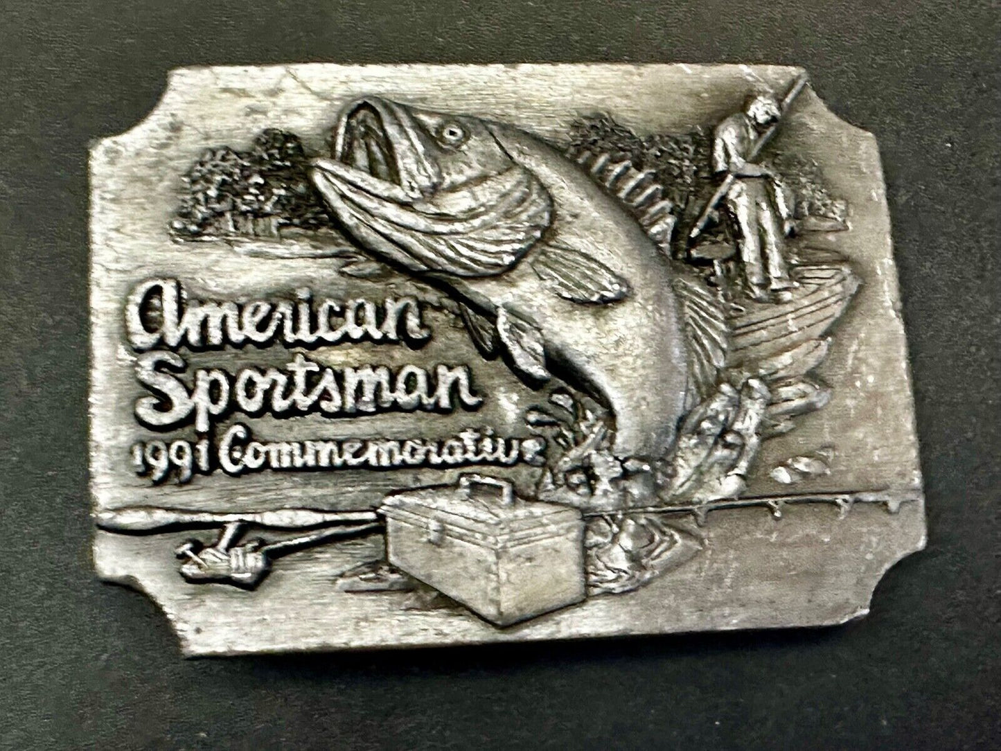 Bass Fishing - American sportsman 1991 Commemorative Vtg. Siskiyou Belt Buckle