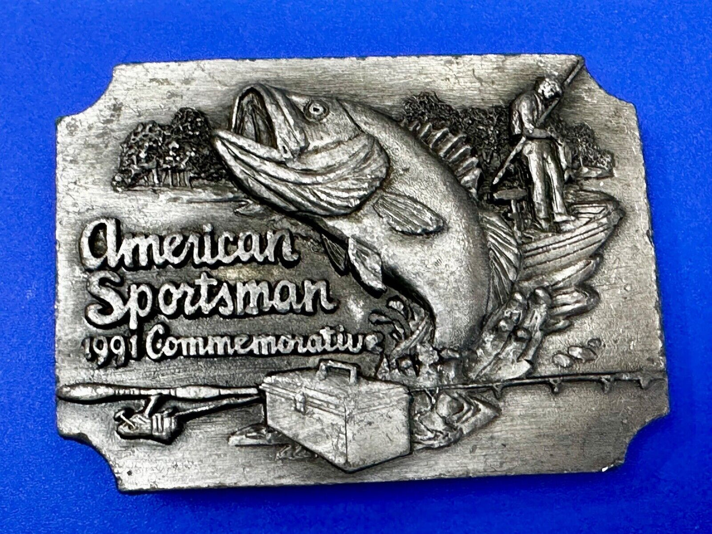 Bass Fishing - American sportsman 1991 Commemorative Vtg. Siskiyou Belt Buckle