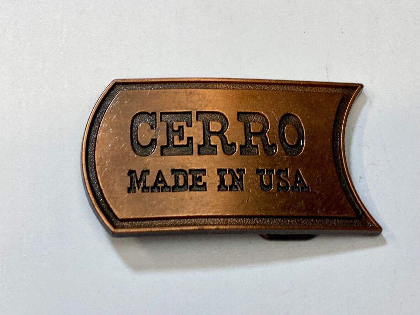 Vintage advertisement promo - Cerro, Made in USA company belt buckle