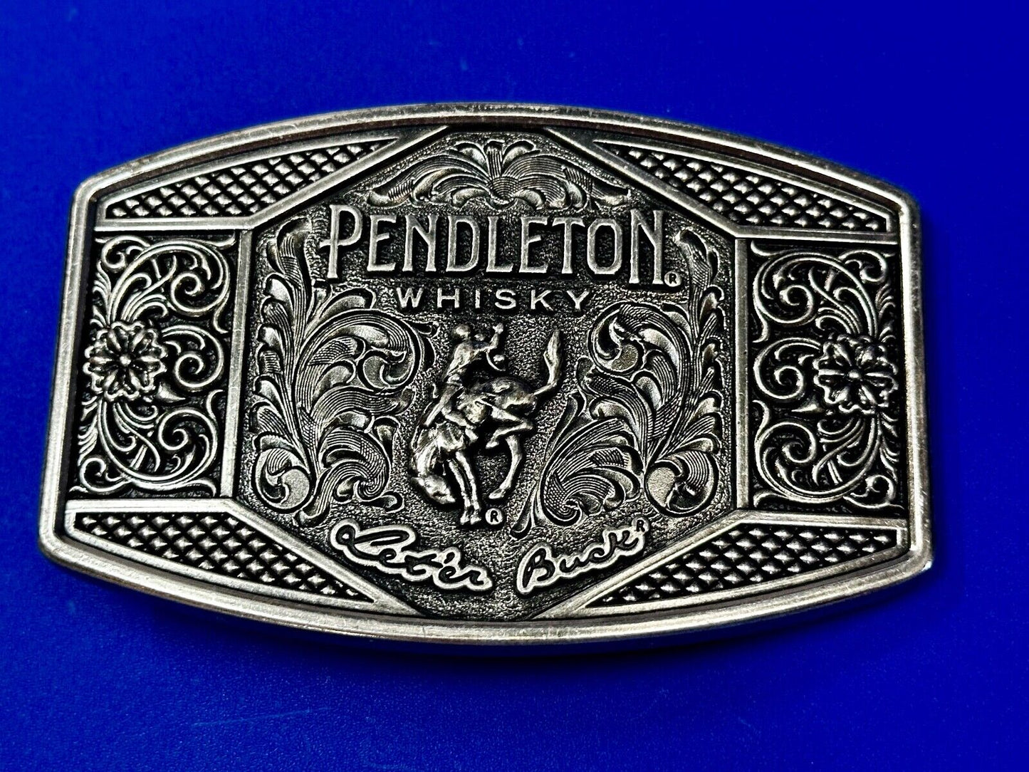 2022 Pendleton Whisky Let'er Buck Montana Silversmith Rodeo Cowboys Belt Buckle