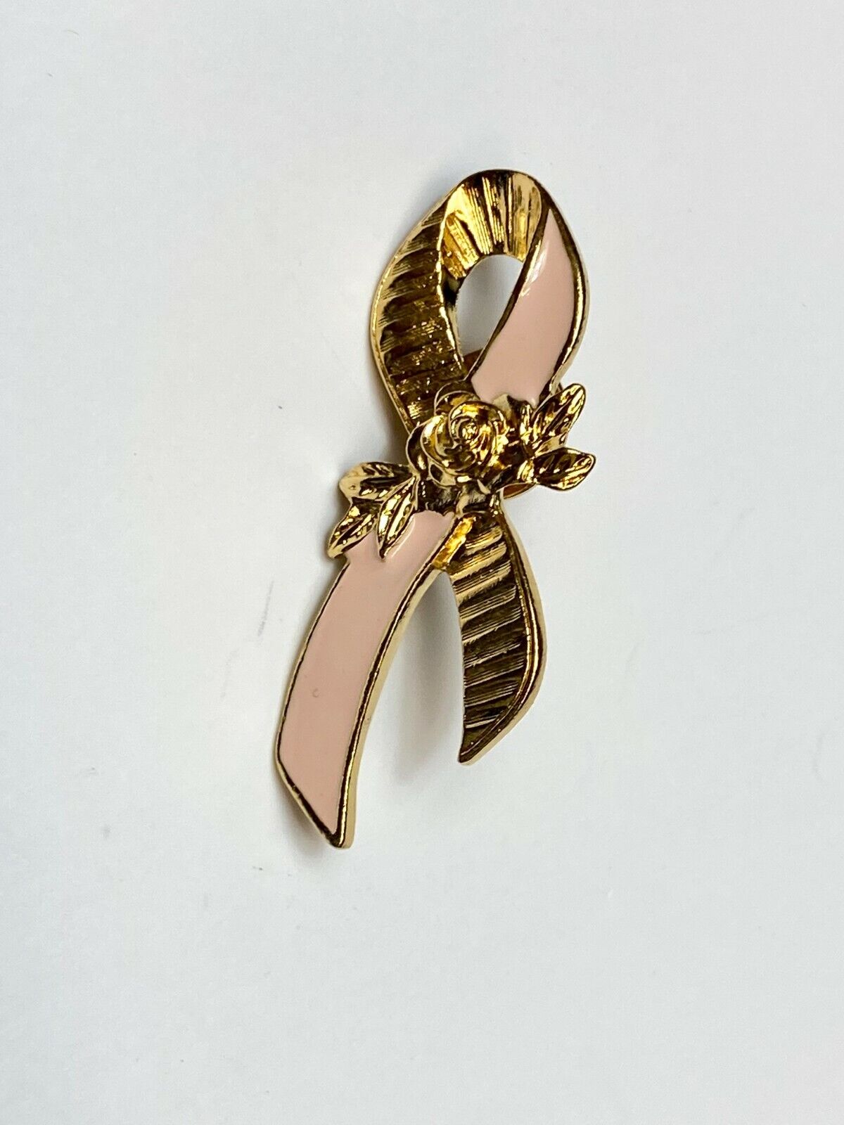 Vintage Avon Breast Cancer Awareness Lapel Pin Pink Ribbon Roses Brooch Pin
