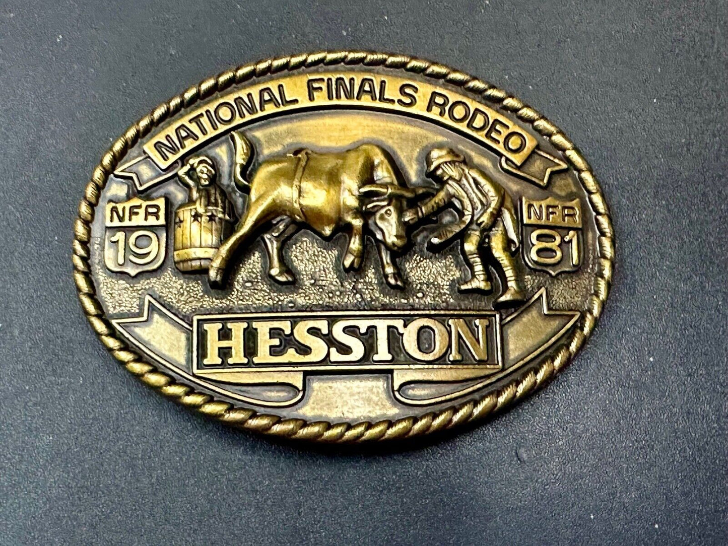 1981 Hesston National Finals Rodeo NFR Collectors Rodeo Cowboy NOS Belt Buckle