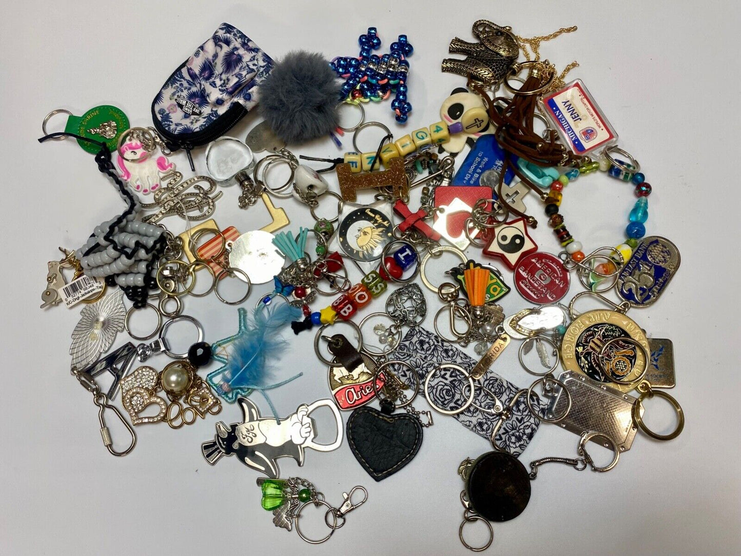 32 OZ Mixed Keychains Resale Bulk Lot, Junk Drawer Grab Bag - Perfect Gifts!