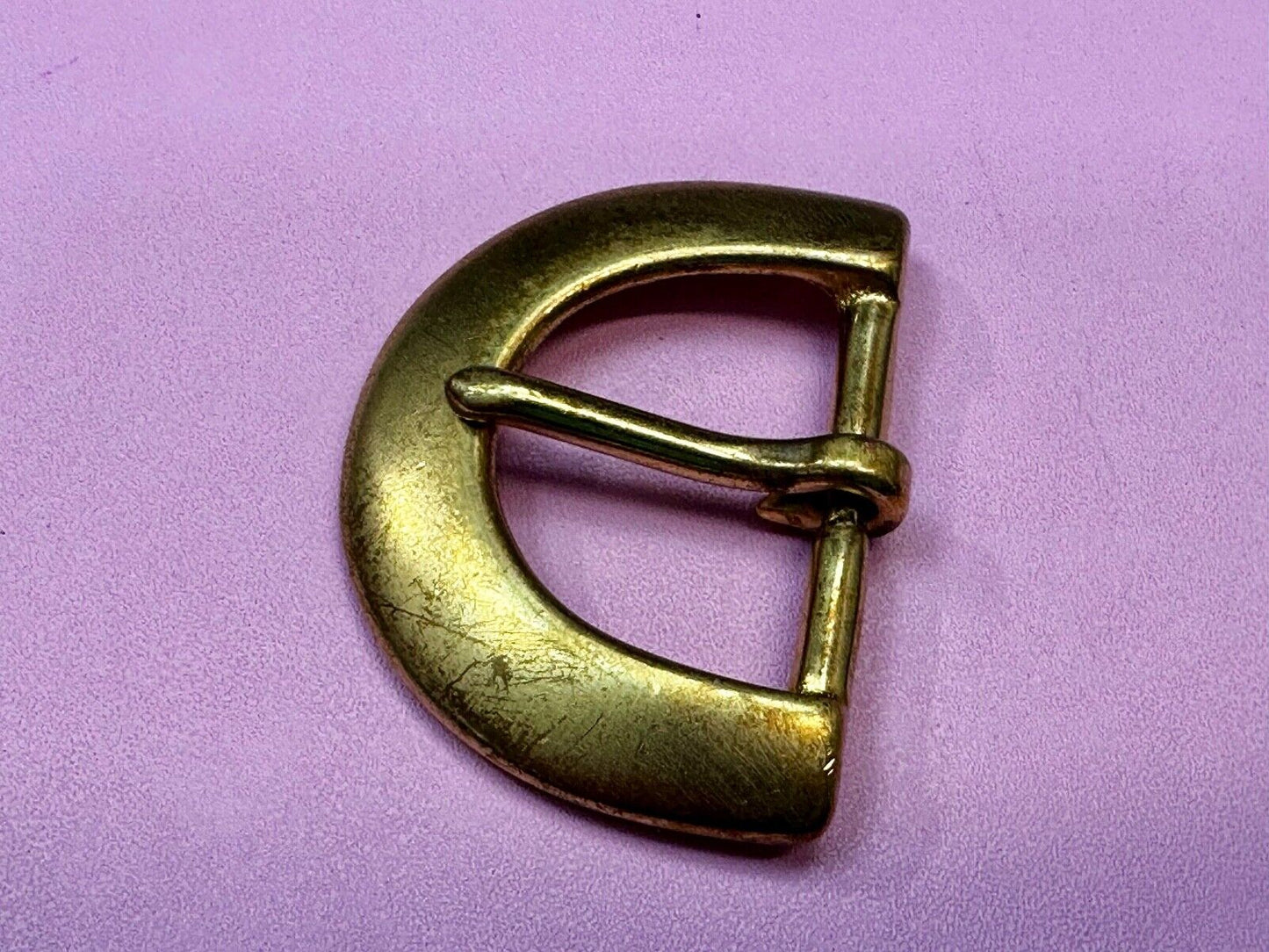 Thick Solid Brass Half Oval Shaped Vintage Replacement Belt Buckle