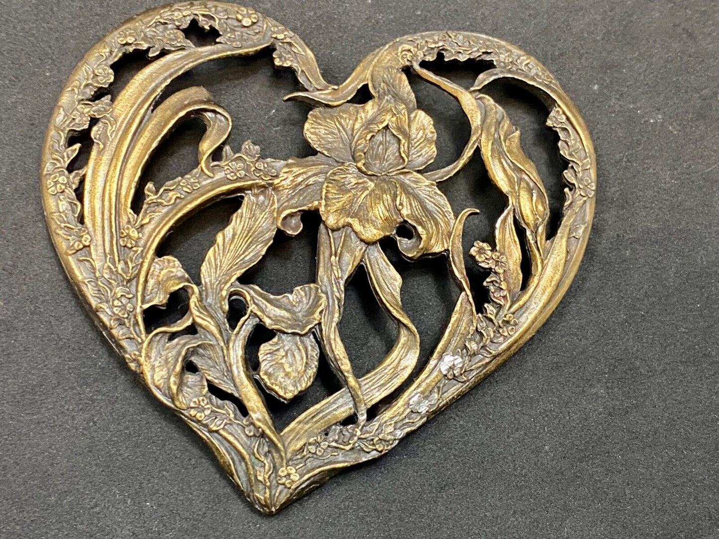 1989 Rawcliffe Pewter Lillie Heart Shape Potpourri Lid Pc 2912