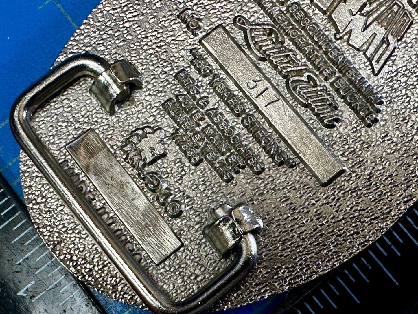 Texas Official 1986 Sesquicentennial ADM Belt Buckle - Oil rig, Alamo Lone Star