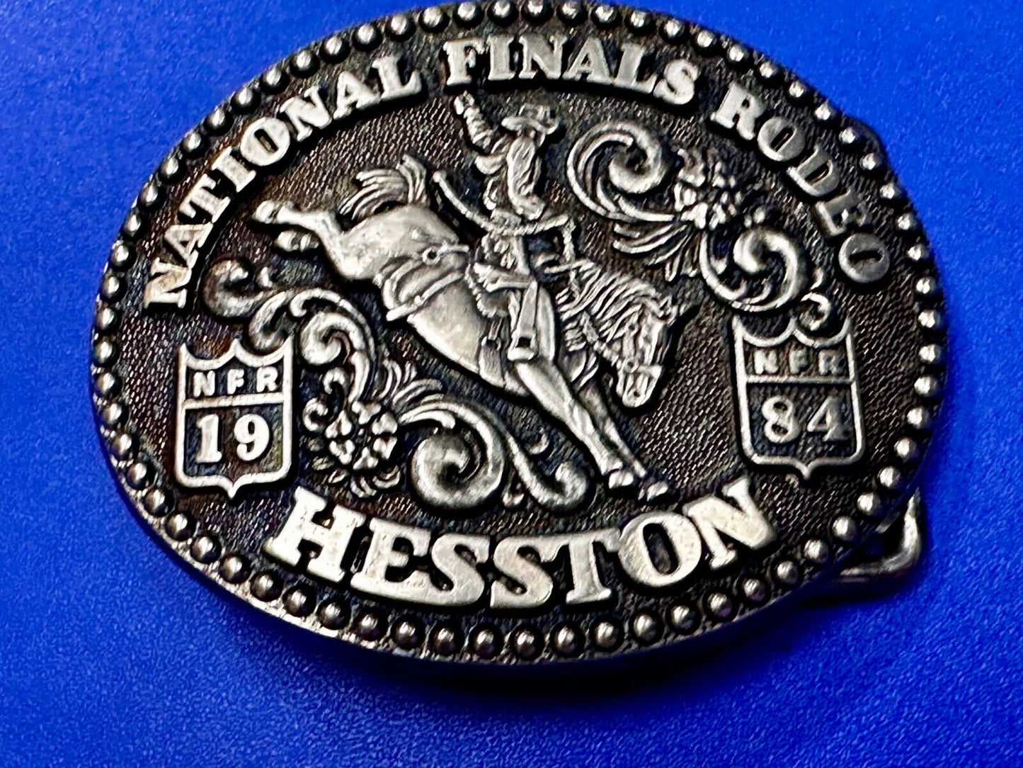 1984 Hesston NFR National Finals Rodeo YOUTH SIZE Western Collectors Belt Buckle