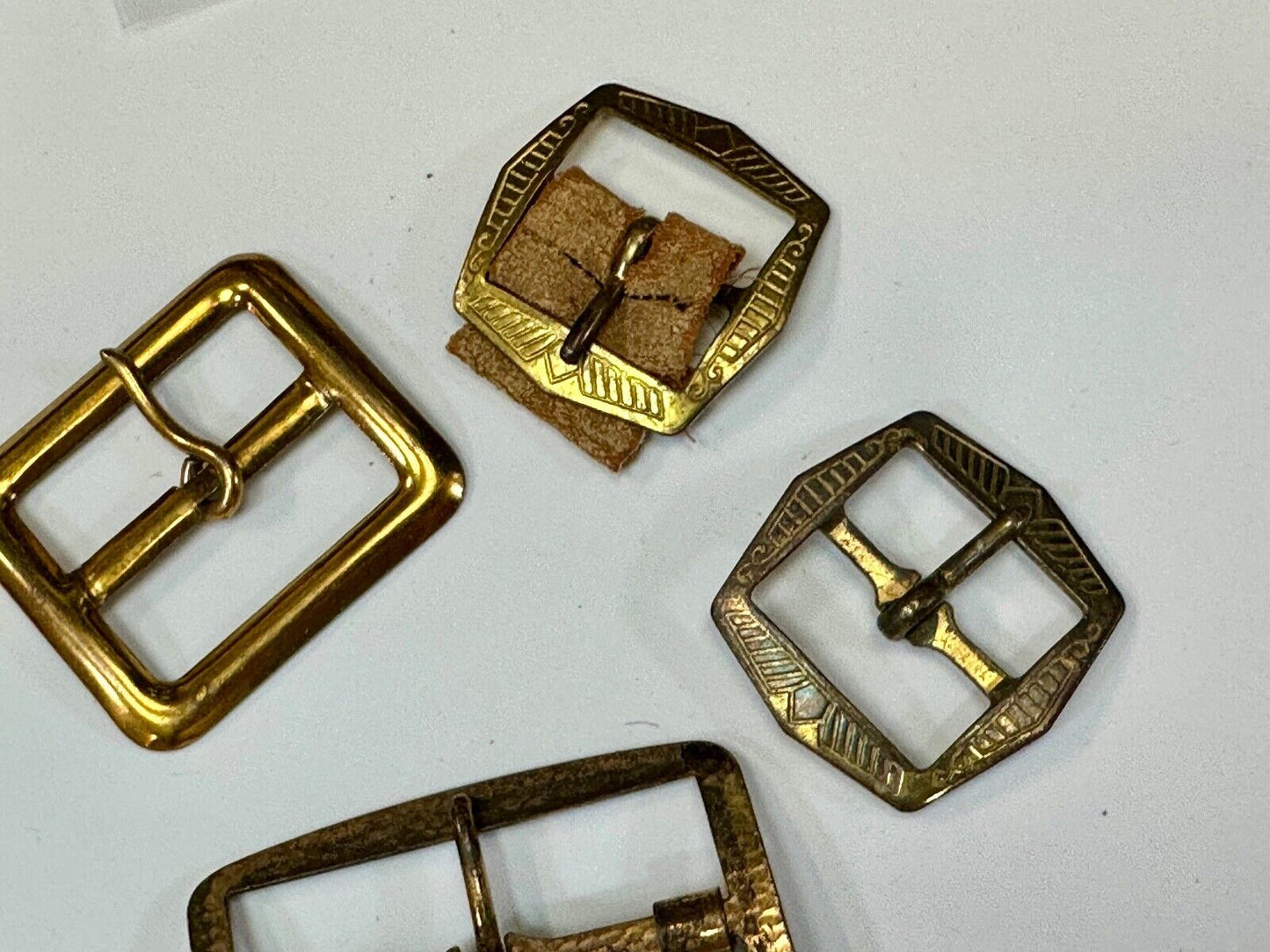 4 pc lot of antique SMALL belt buckle's