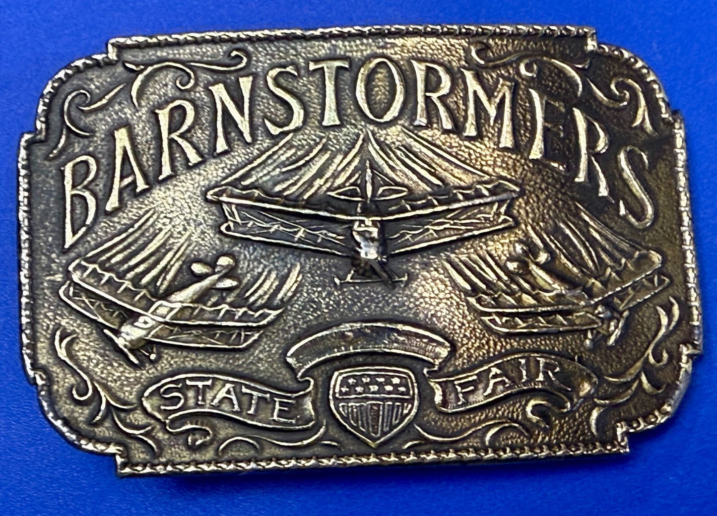Barnstormers State Fair Show Bi Plane Fixed Wing Aircraft Lewis Belt Buckle