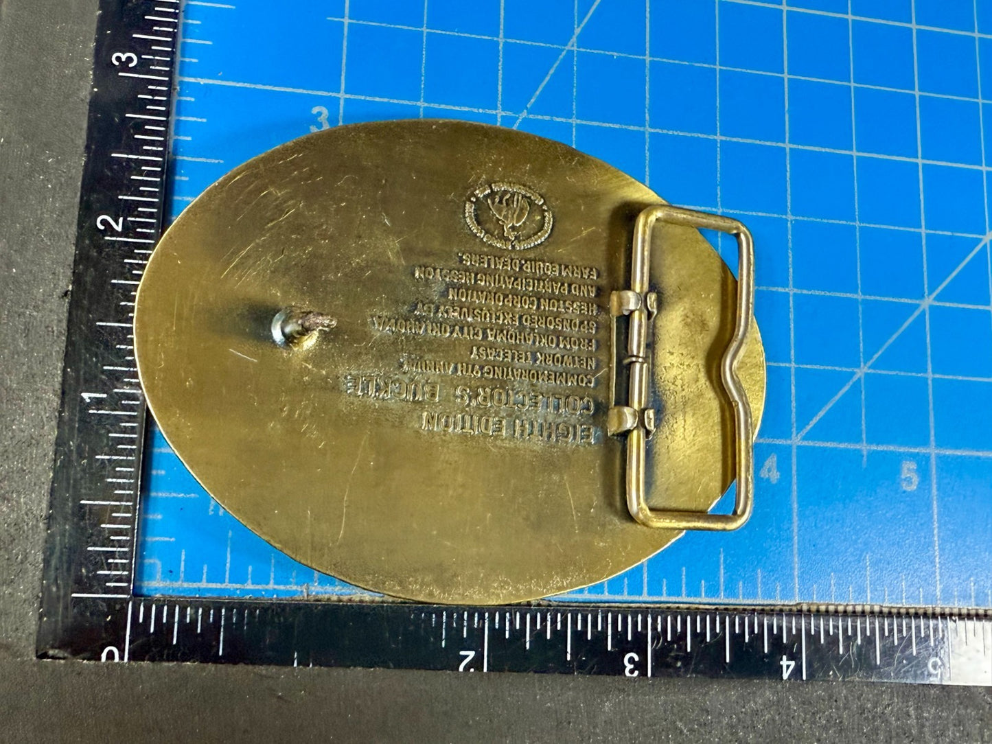 1982 Hesston NFR National Finals Rodeo All Around Cowboy Vintage Belt Buckle