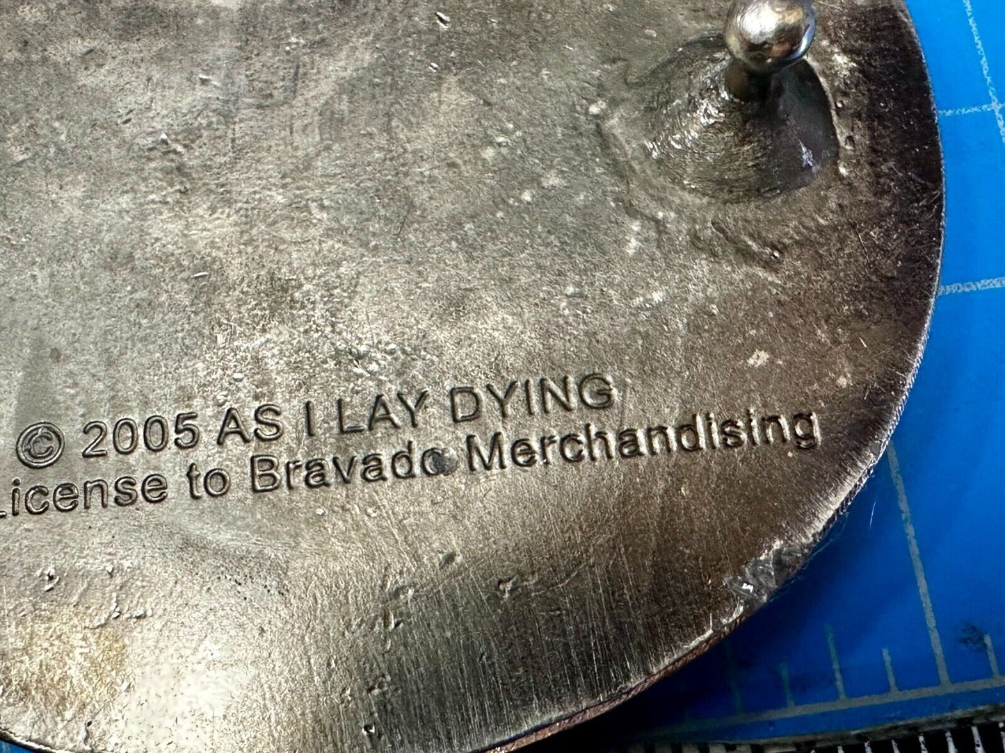 2005 As I Lay Dying Heavy Metal Rock Band Round Skull Music Belt Buckle