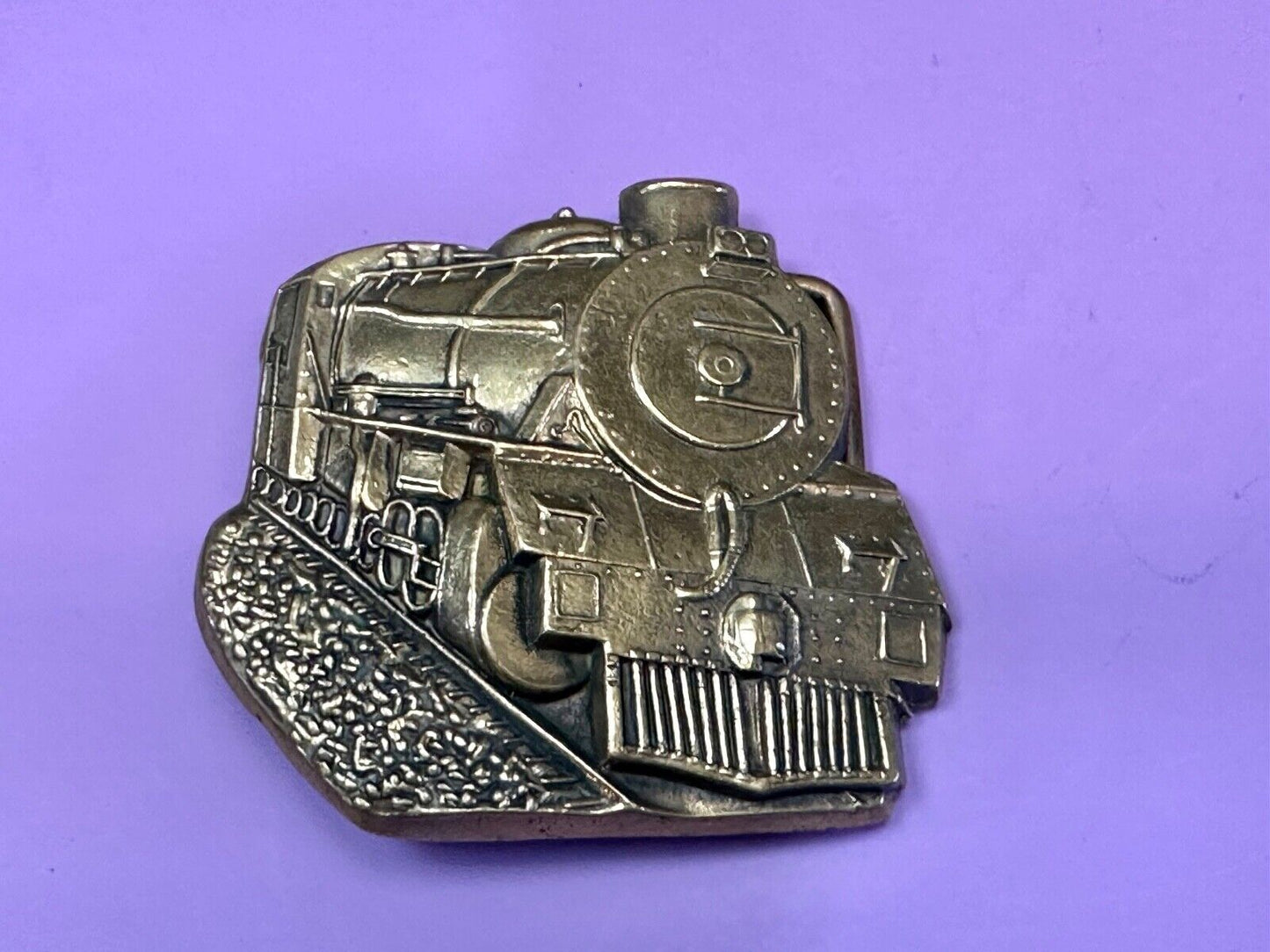 Train Rail Road Steam Engine vintage solid brass Baron Buckles belt buckle