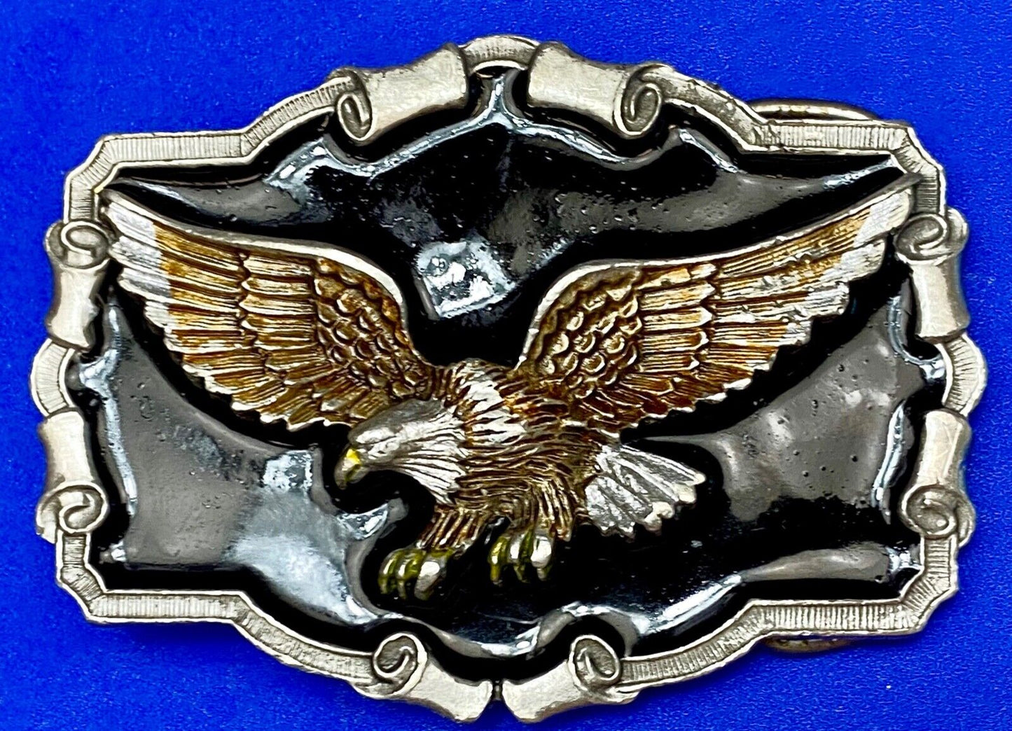 The Majestic Patriotic Eagle, Flying Hunting - Western Framed 1983 belt buckle