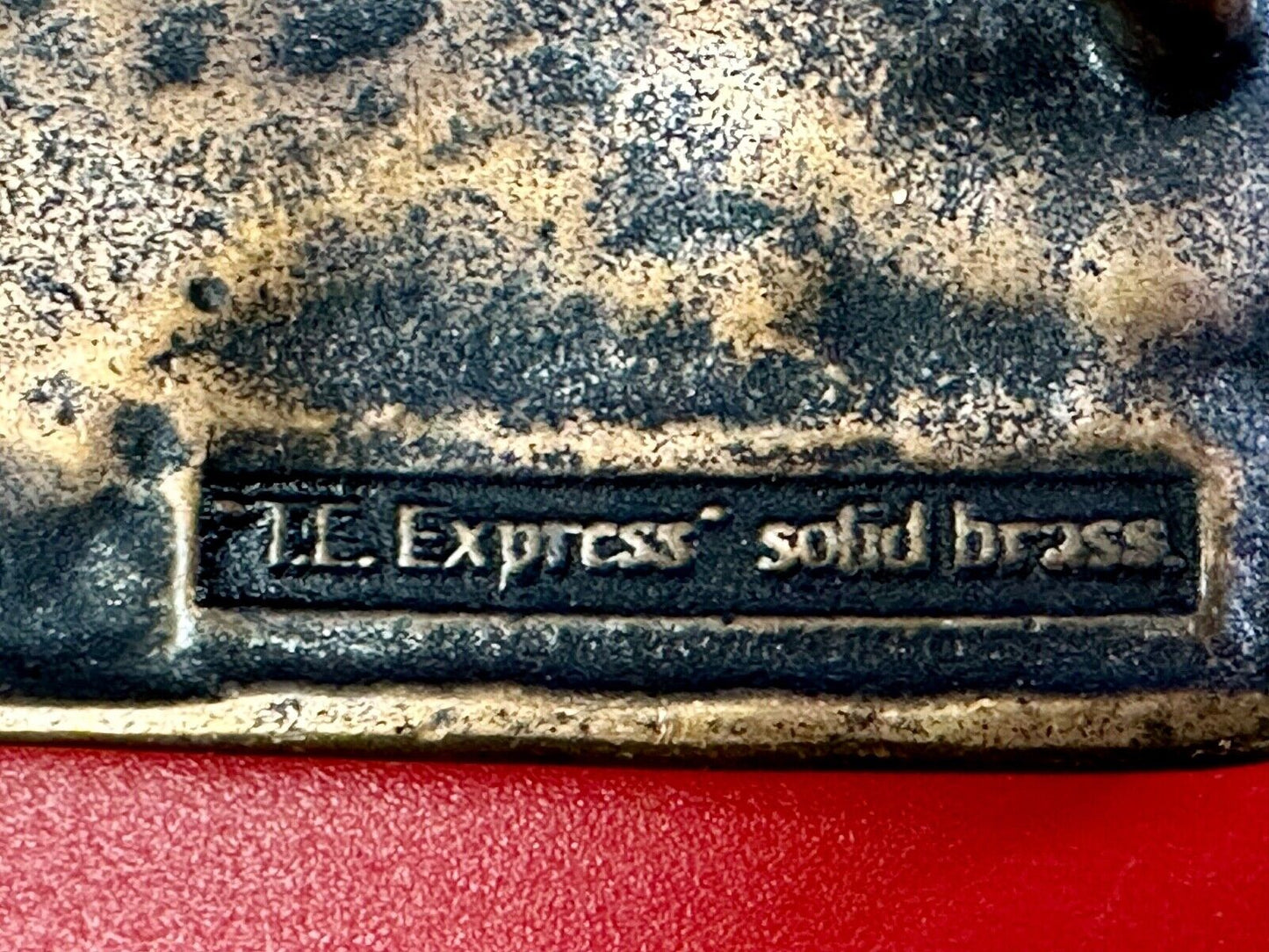 T.E.Express Tech Ether Guild Steam Locomotive Train Railroad vintage belt buckle