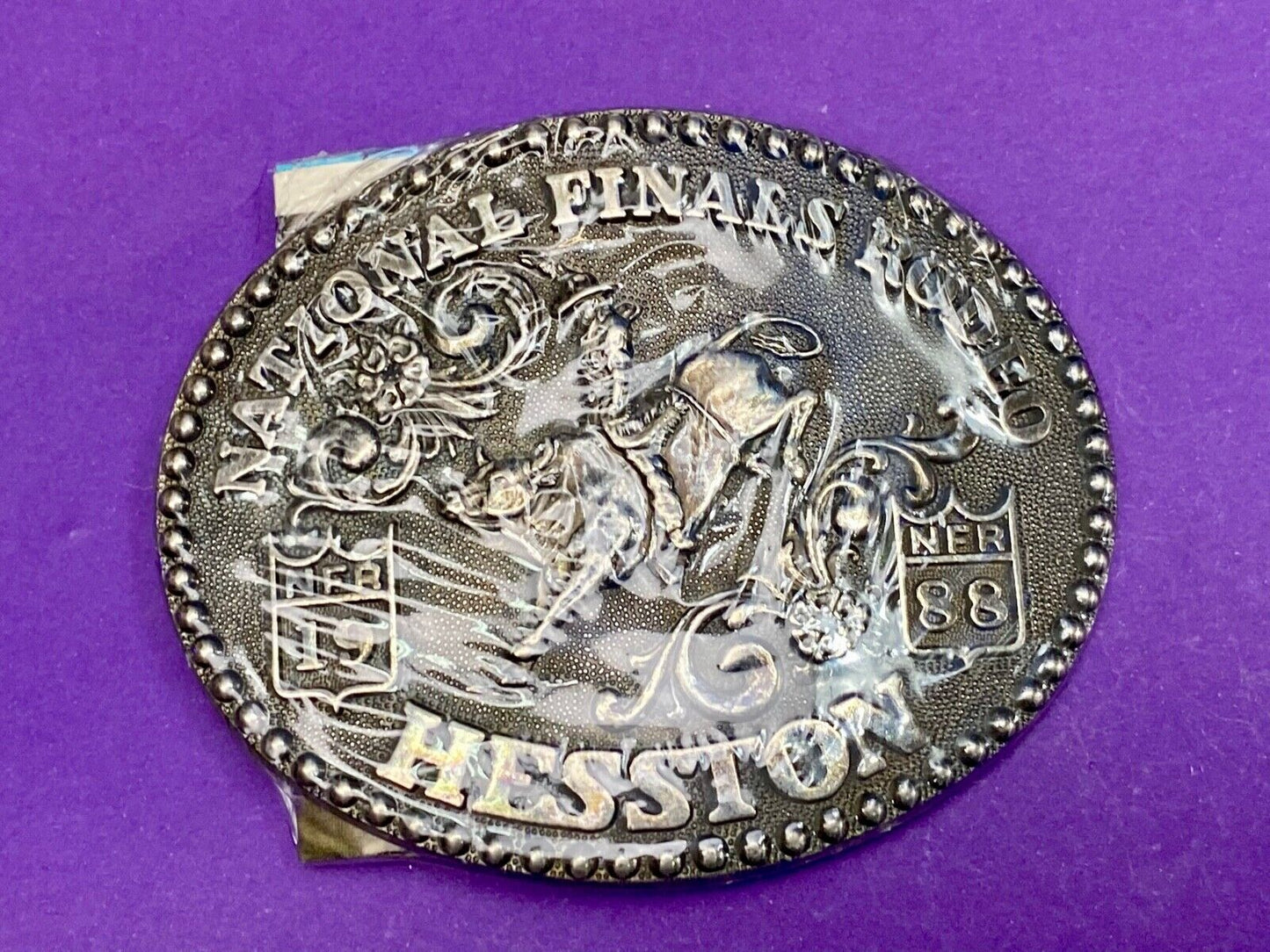 1988 NOS NFR National Finals Rodeo Adult Size belt buckle by Adm