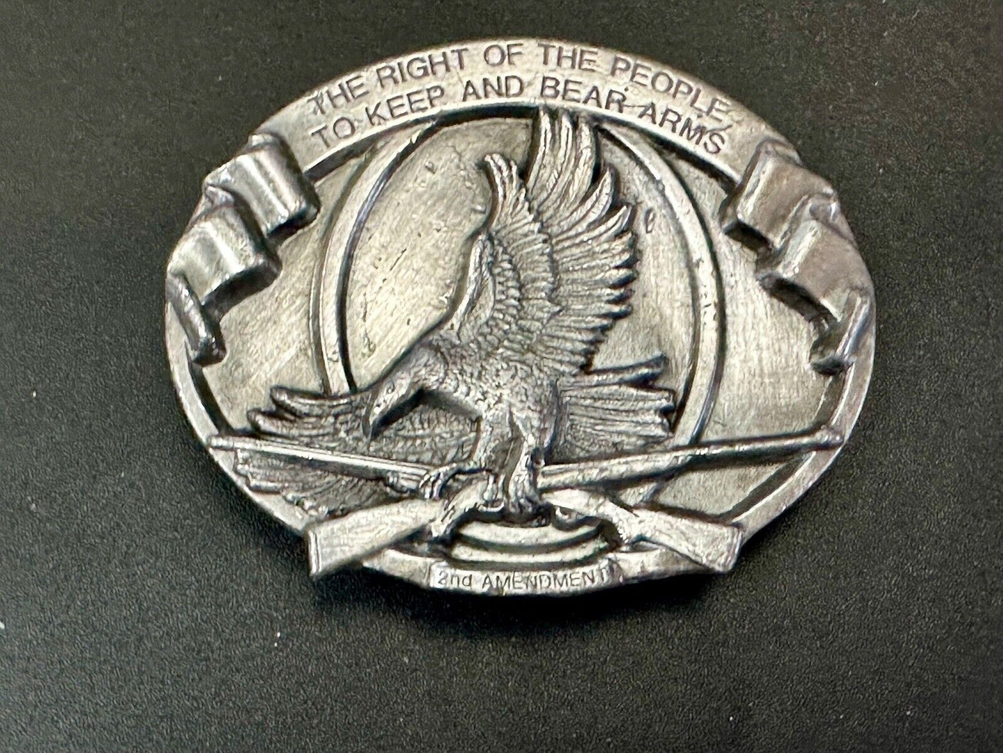 The Right of the People to keep and Bear Arms patriotic Eagle Gun 84 belt buckle