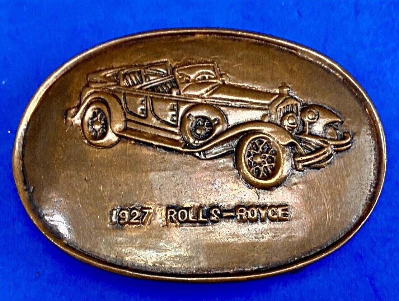 1927 Rolls Royce vintage solid brass car collectors belt buckle - perfect gift!