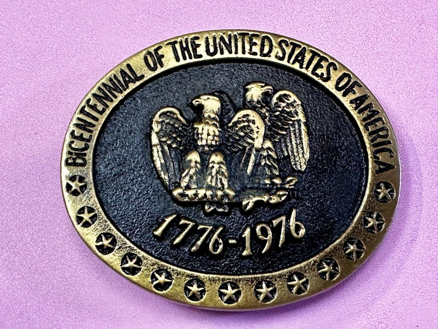 Bicentennial of the United States of America 1776-1976 Solid Brass Belt Buckle