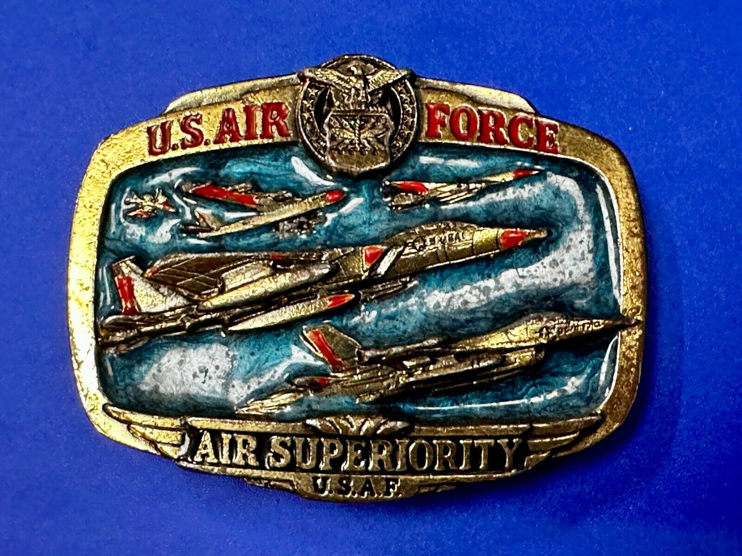 USAF Air Force Air Superiority Vintage 1989 The Great American Belt Buckle Co