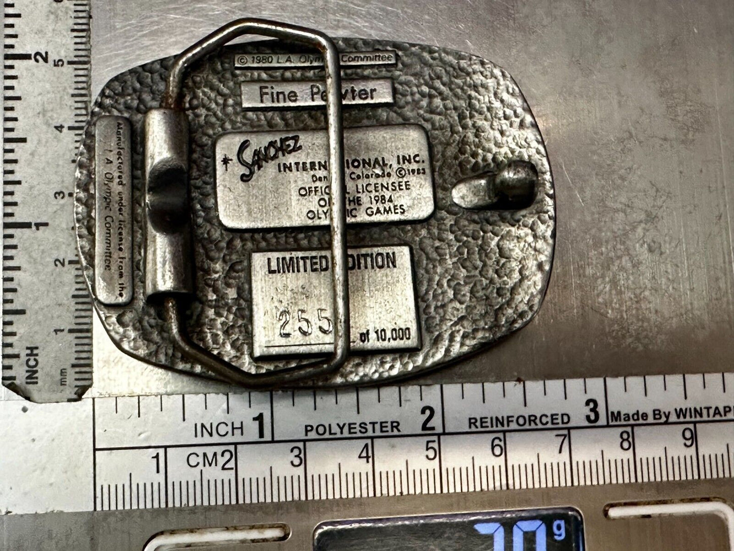 Baseball - 1984 Los Angeles Olympics Commemorative Pewter Sanchez Belt Buckle