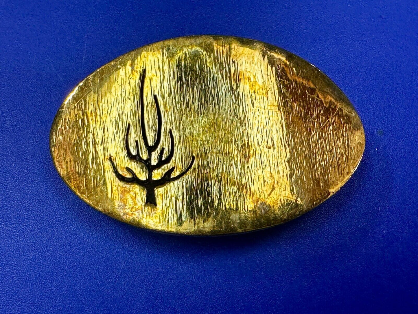 Black inland Fall Tree Small Hippy Vibe Brass Belt Buckle for up to a 1.25" belt