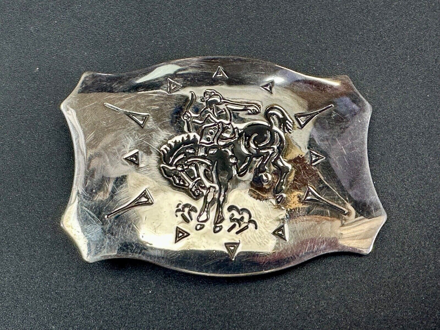 Vintage Chambers Vintage Cowboy Saddle Bronc western two tone belt buckle