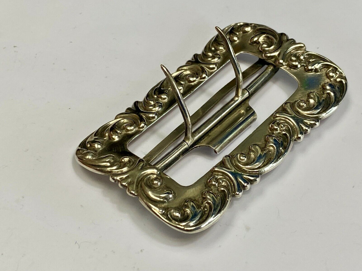 Beautiful Sterling 182 Silver Silver Navajo? Hallmarked Dual Prong Belt Buckle