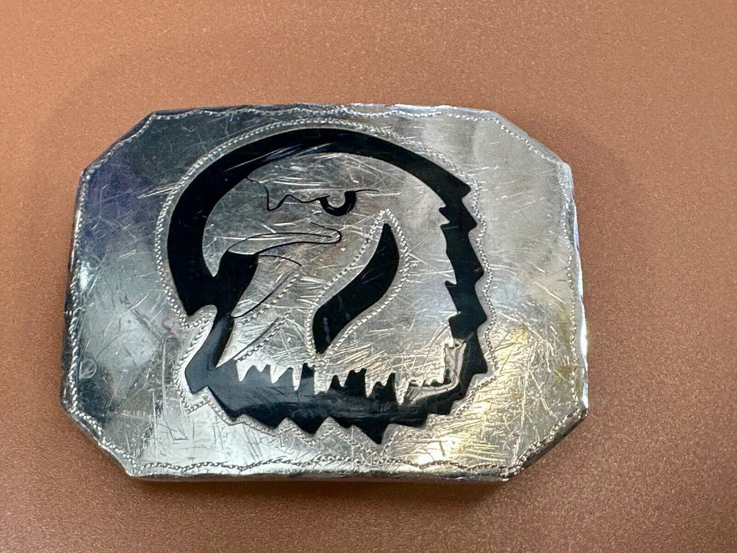 Bald EAGLE Vintage Inlaid Enameled Artisan? Beautiful Craftsmanship belt buckle