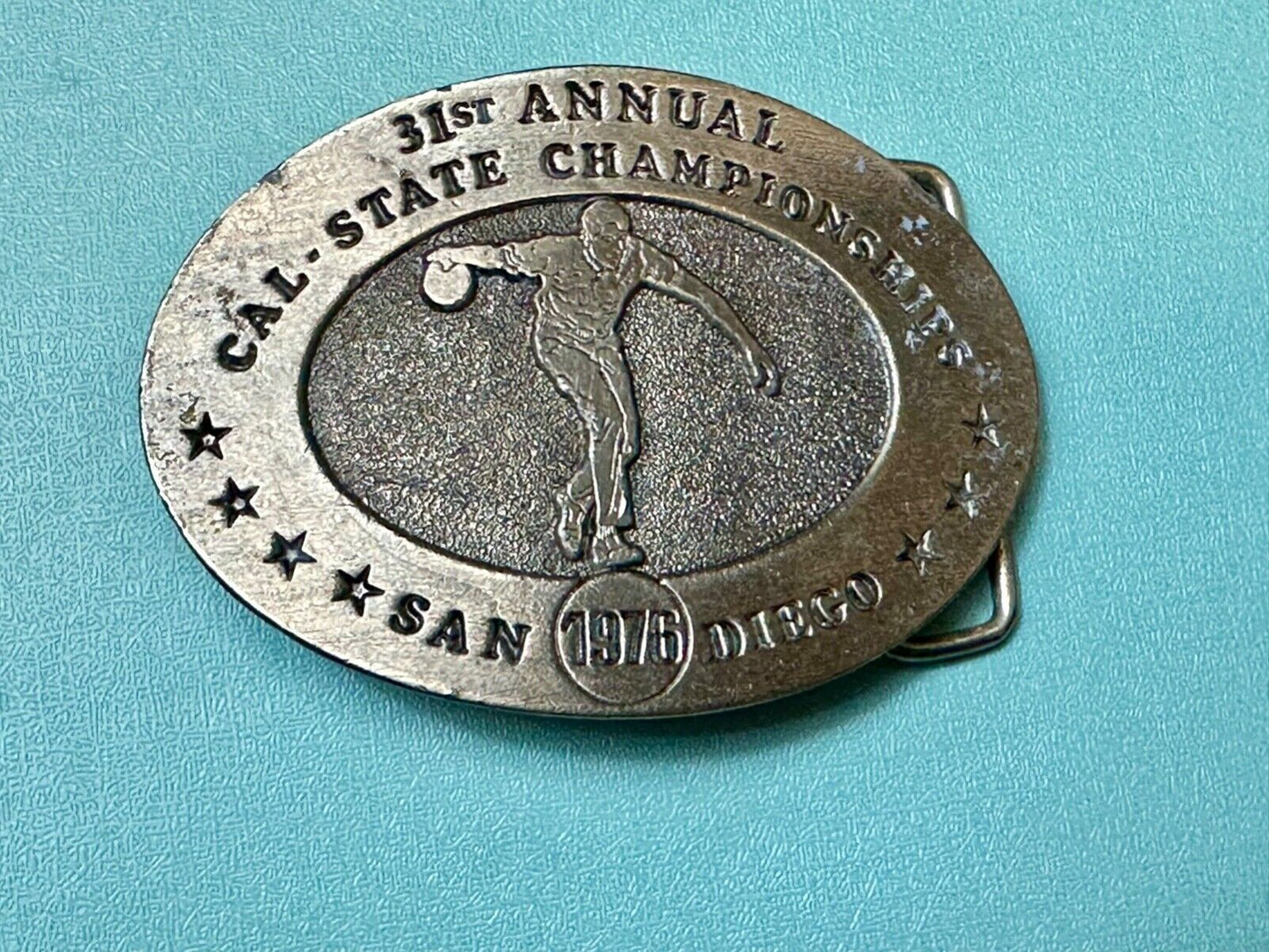 31st State Annual California Championship San Diego 1976 Bowling Belt Buckle