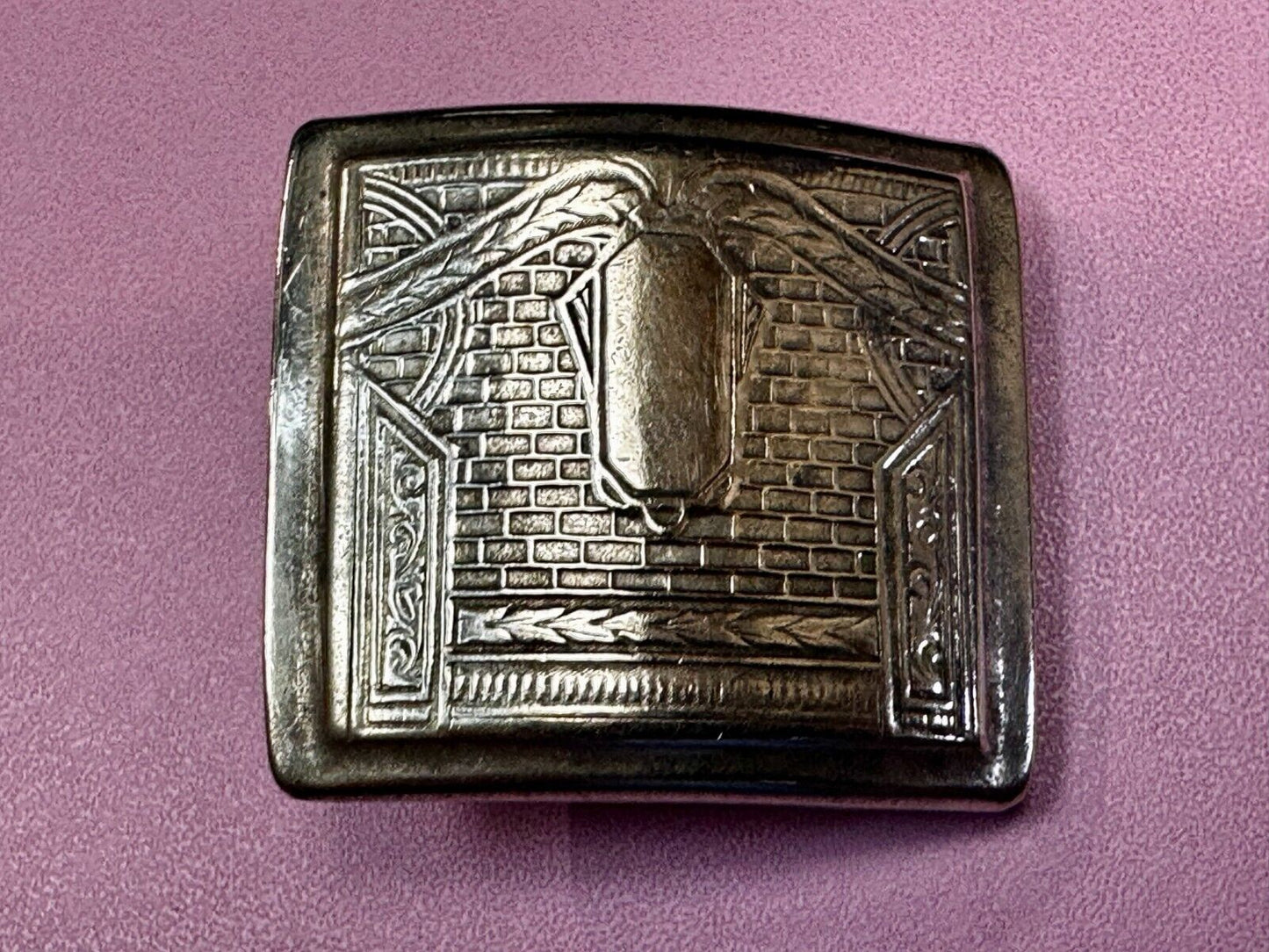Antique Silver Gold Inlay Belt Buckle Ready To Engrave Letter Monogram Initial