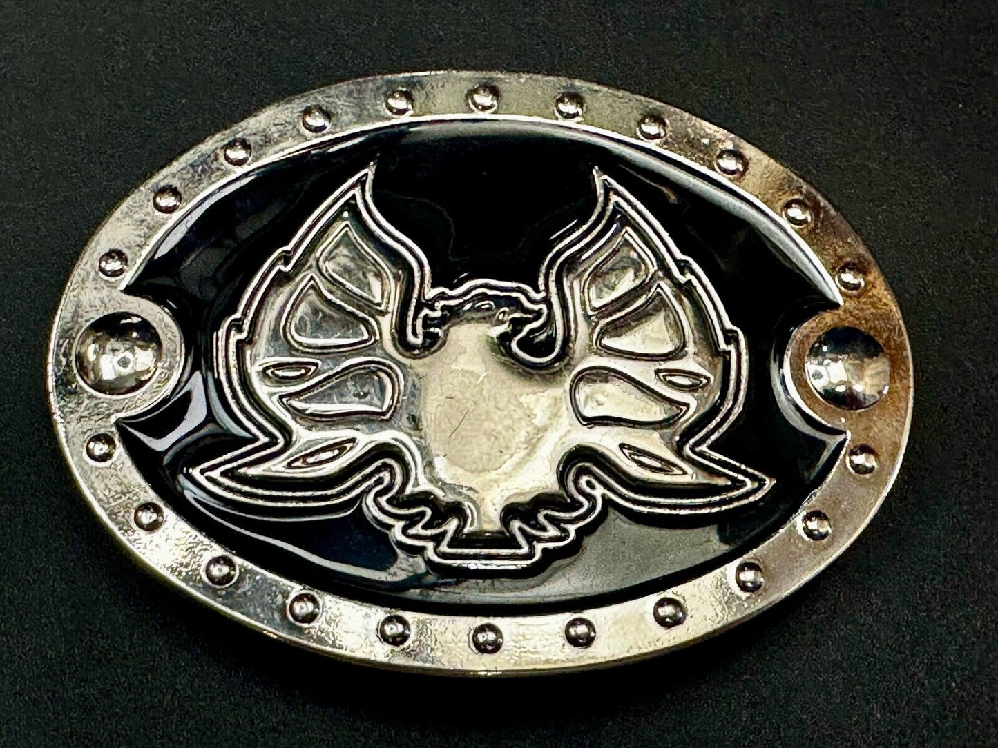 American Pride Flying Patriotic Bald Eagle Black & Silver Color Belt Buckle
