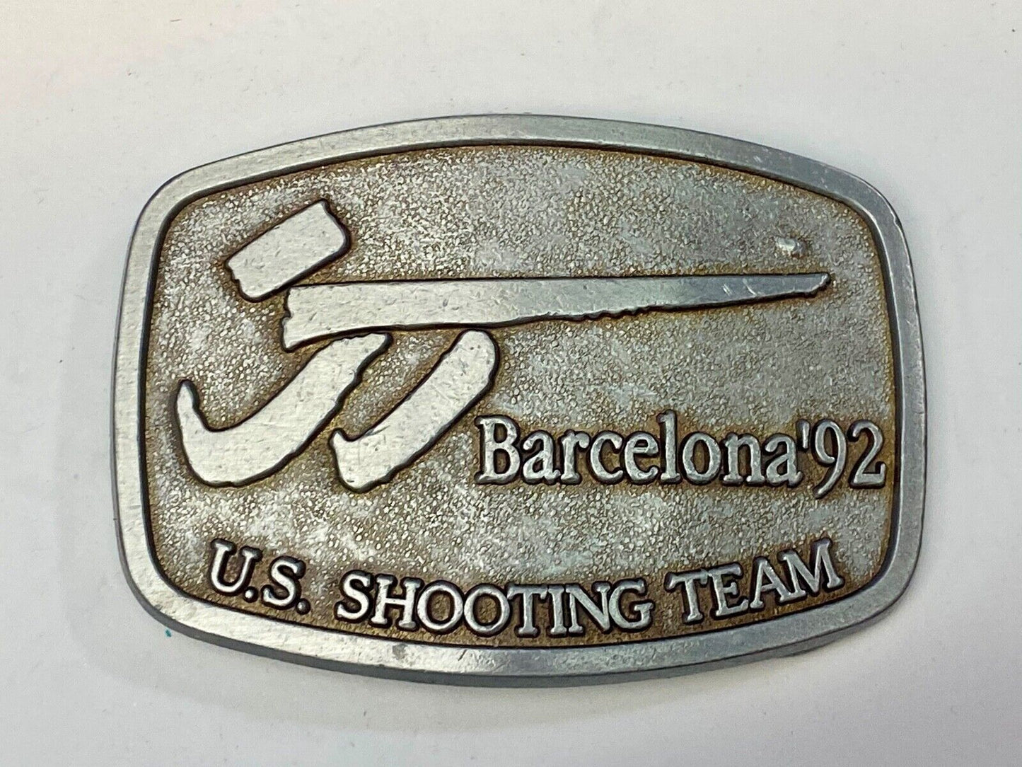 Vintage 1992 US Olympic Shooting Team BELT BUCKLE Barcelona