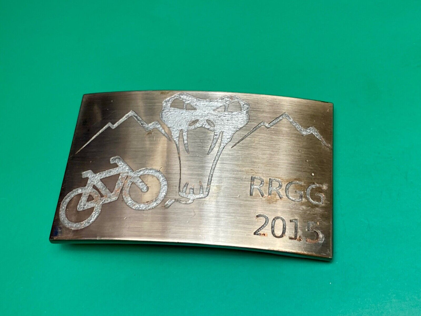 Used 2015 RRGG Mountain Bike Belt Buckle Viper Logo Event Trail Ride Race BMX