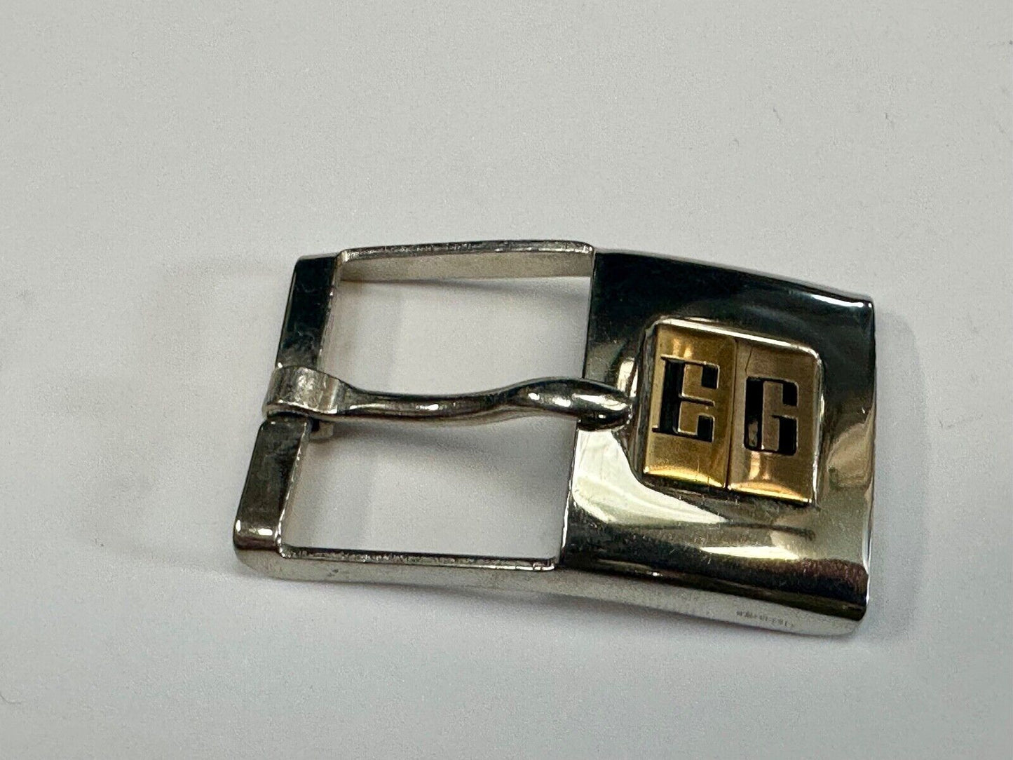 Vintage Letter monogram Initial EG - small two tone belt buckle