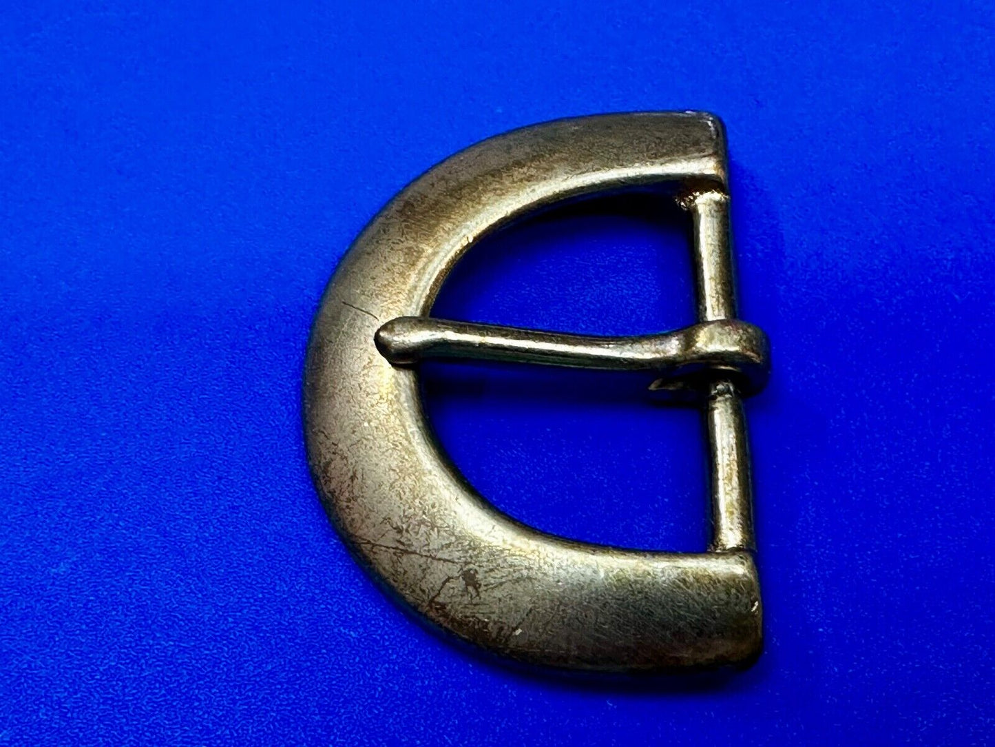 Thick Solid Brass Half Oval Shaped Vintage Replacement Belt Buckle