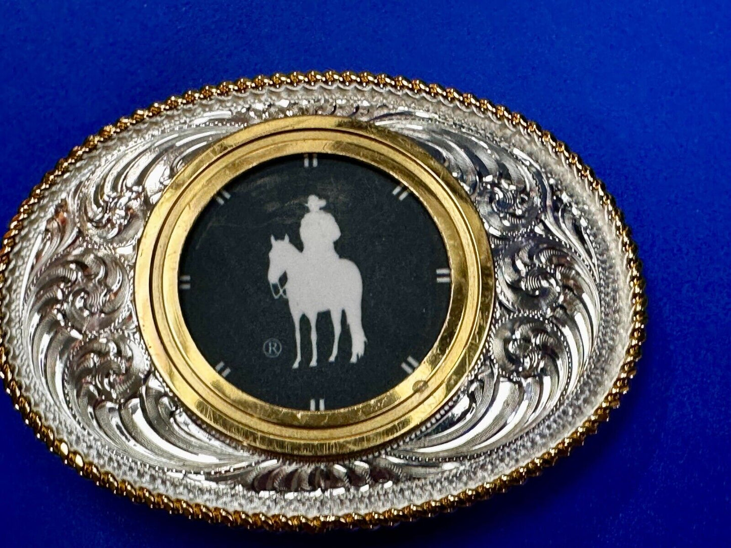 Vintage Blank Coin CollectorsTwo Tone Vintage Montana Silversmith Belt Buckle