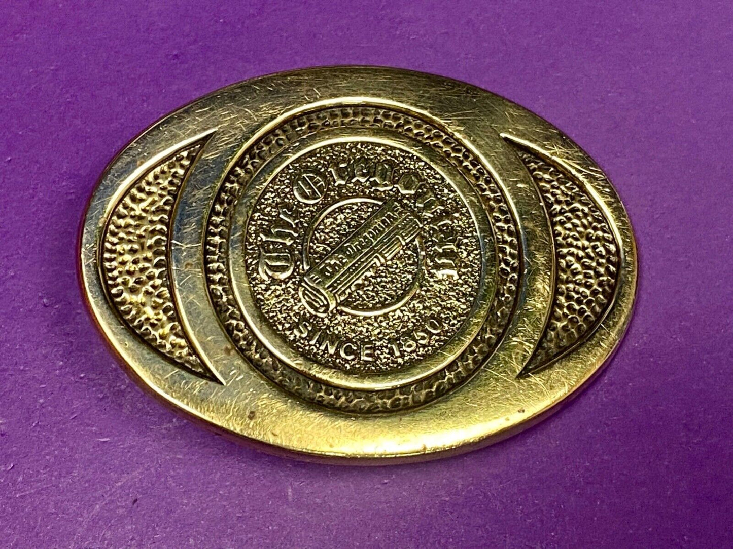 The Oregonian Portland News Paper Vintage Bts Brass Belt Buckle Since 1850