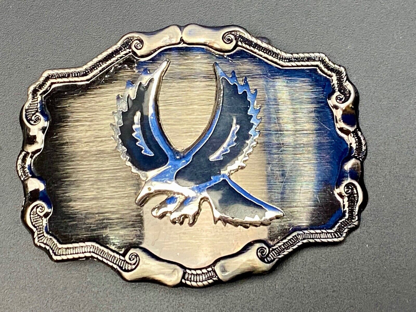 VIntage EAGLE enamel filled western framed belt buckle