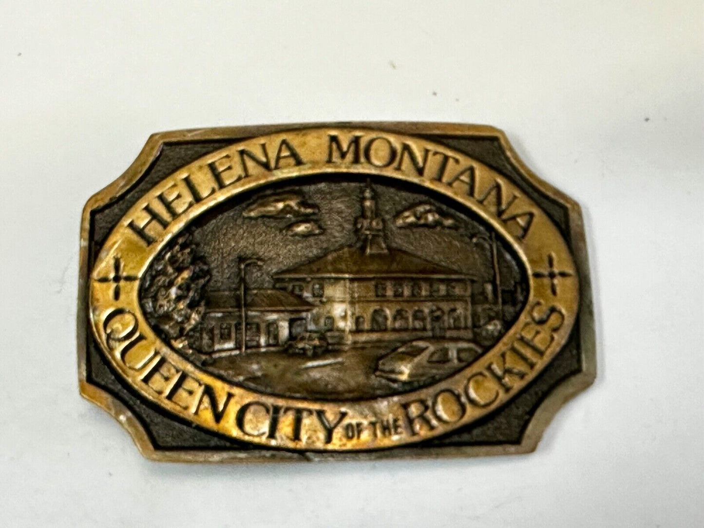 Vintage Helena Montana Queen City of the Rocks Vintage Commemorative Belt Buckle
