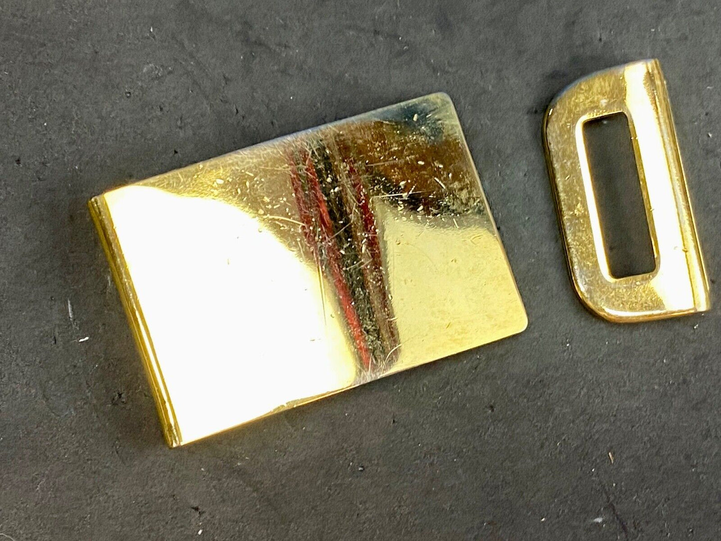 Vintage antique? two piece gold tone dress belt buckle G-76