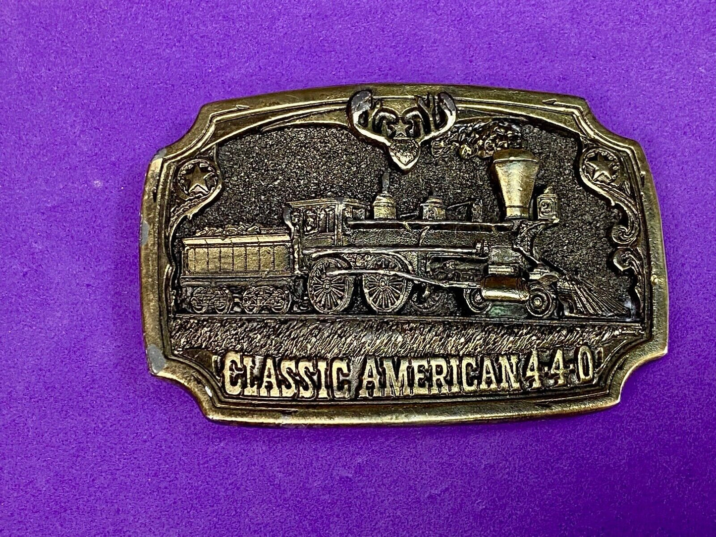 Vintage 1983 Classic American 440 Train Railroad Great American Belt Buckle