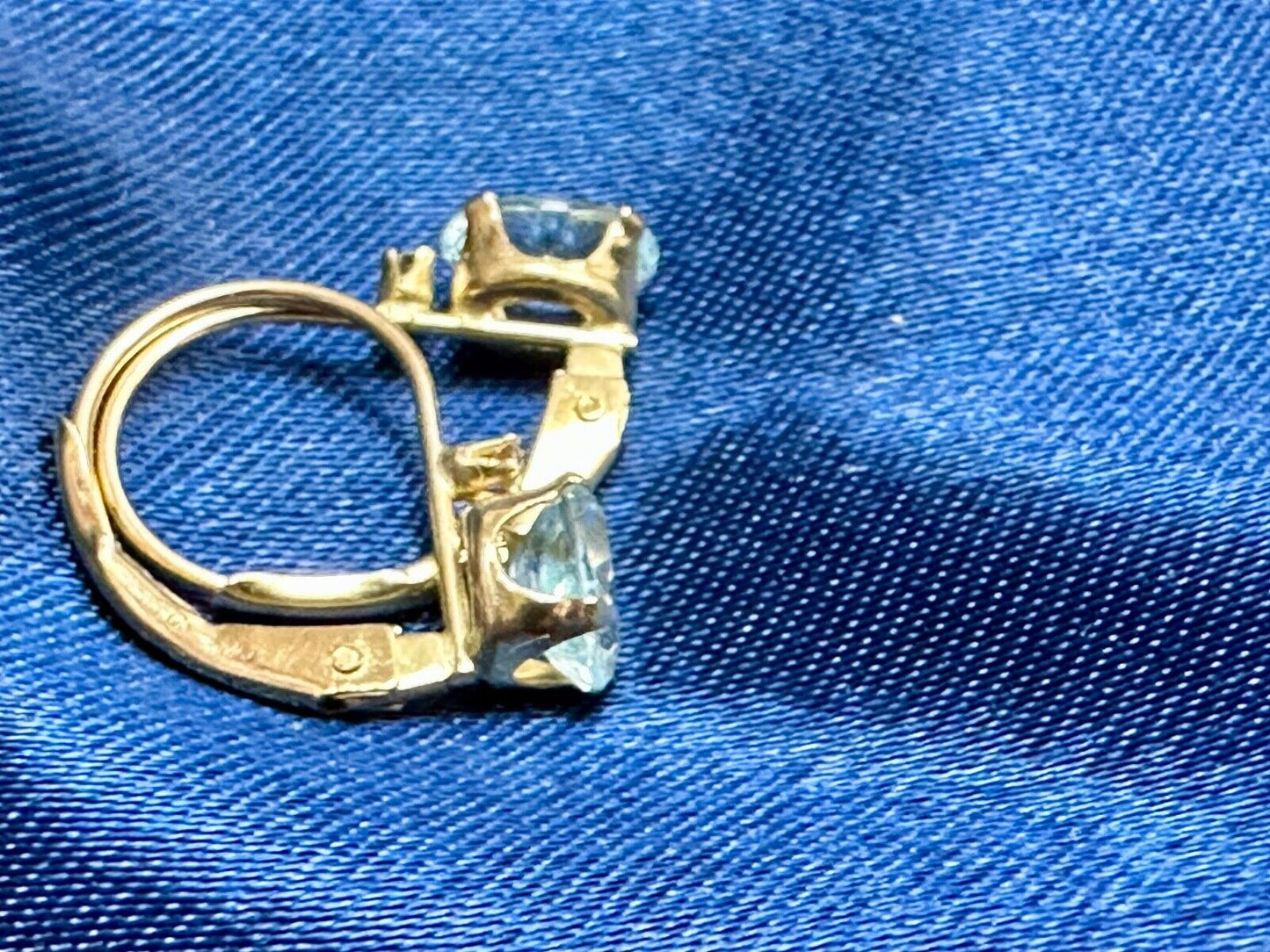 Vintage 14K Gold Ice Blue Topaz Earrings
