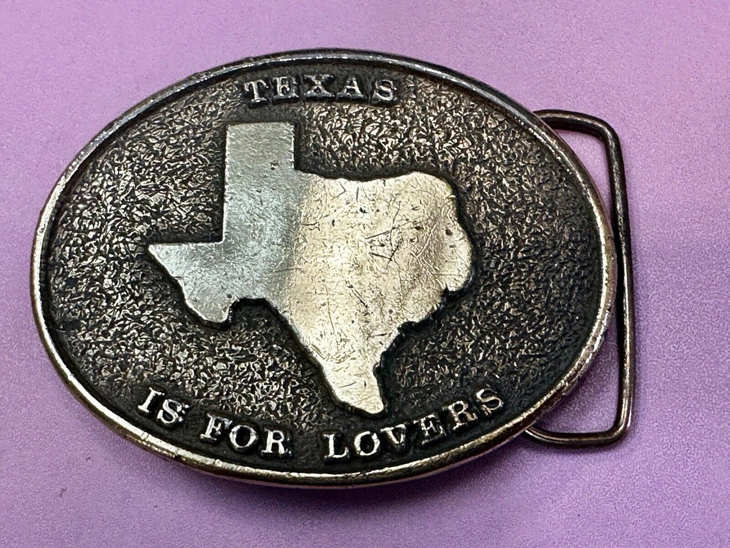 Texas is for Lovers EARLY Vintage 1976 Koleaco Belt Buckle