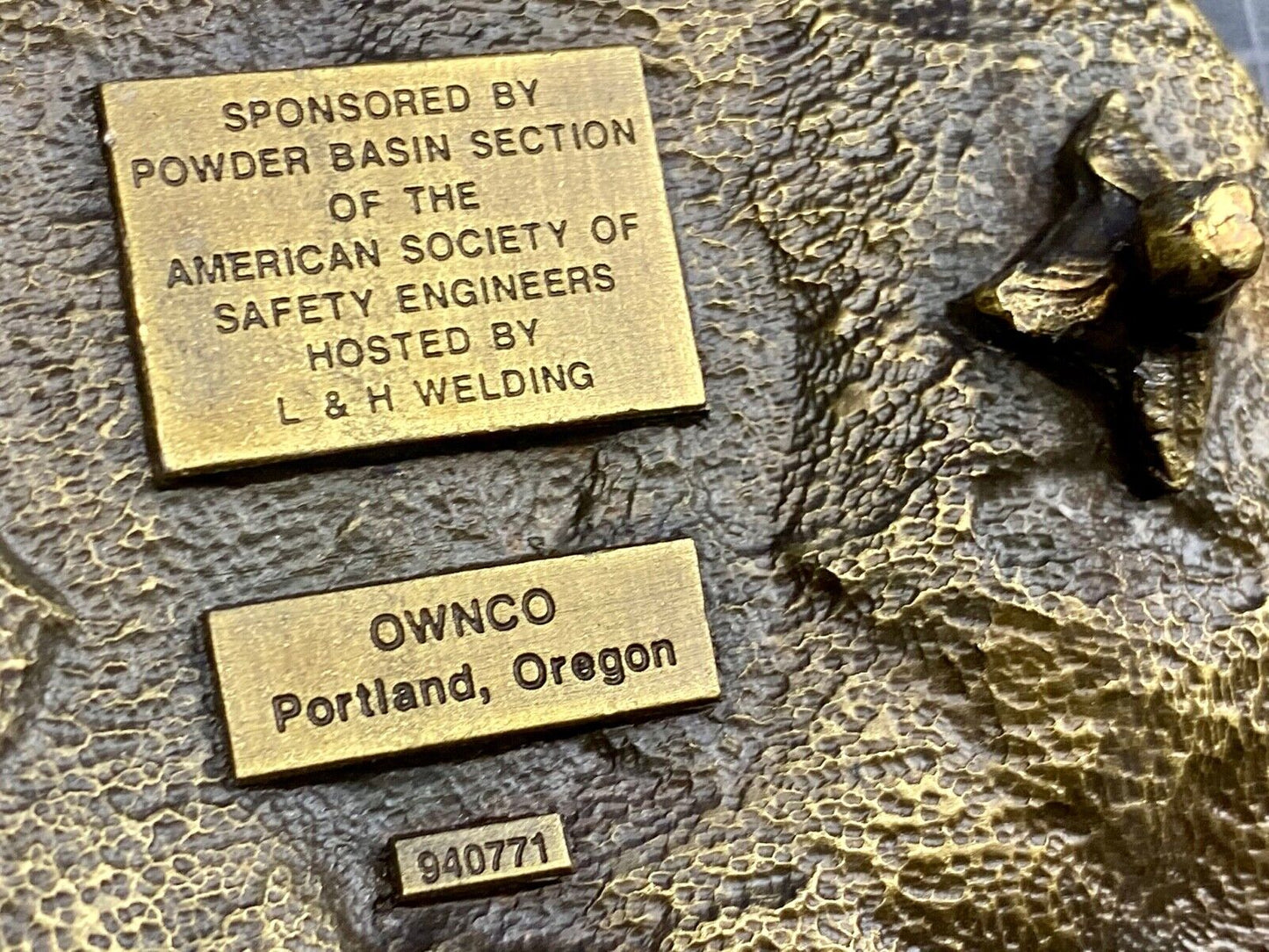 Vintage 1994 - International Surface Mine rescue competition belt buckle OWNCO
